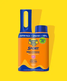 Banana Boat Sport 360 Coverage Sunscreen Mist Bundle SPF 50 