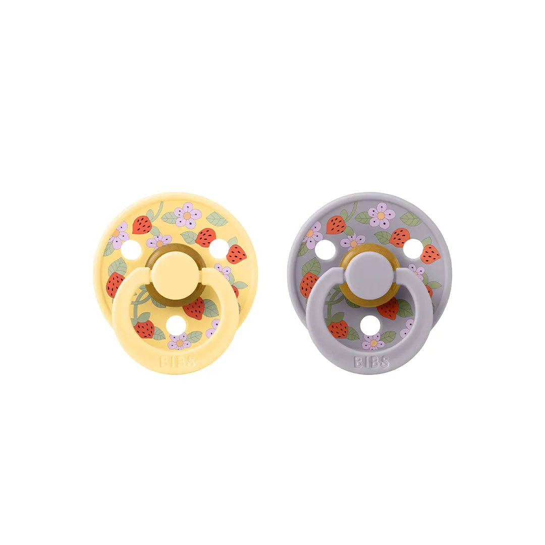 BIBS X LIBERTY Colour Latex Pacifier - 2 Pack - Pale Butter Mix - Strawberries and Cream