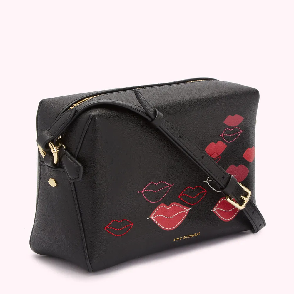 BLACK MAYA LIP FLURRY CROSSBODY BAG