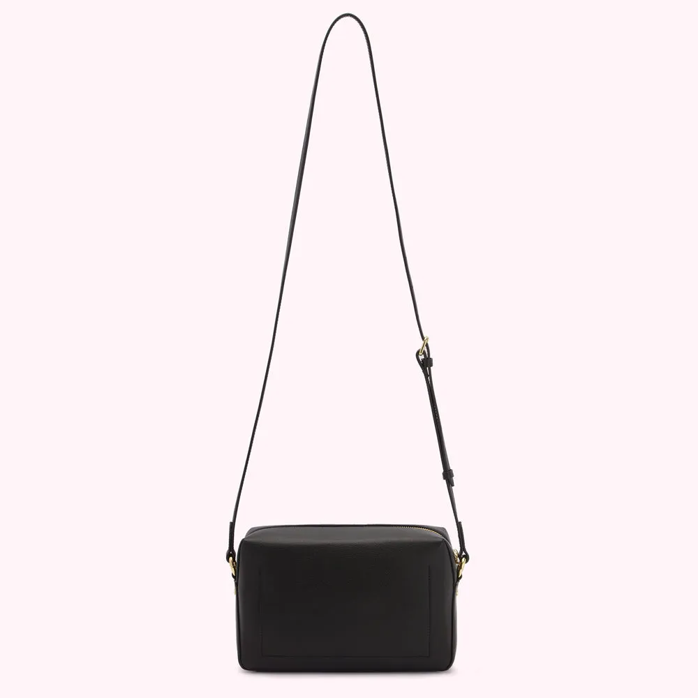 BLACK MAYA LIP FLURRY CROSSBODY BAG