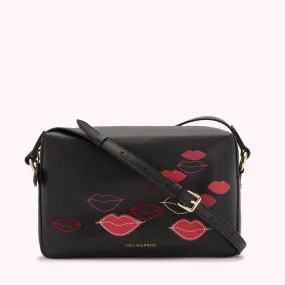 BLACK MAYA LIP FLURRY CROSSBODY BAG