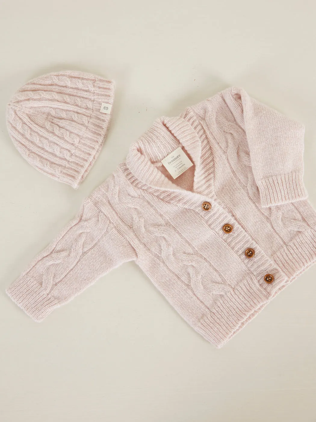 Cable Knit Cardigan | Blush Pink