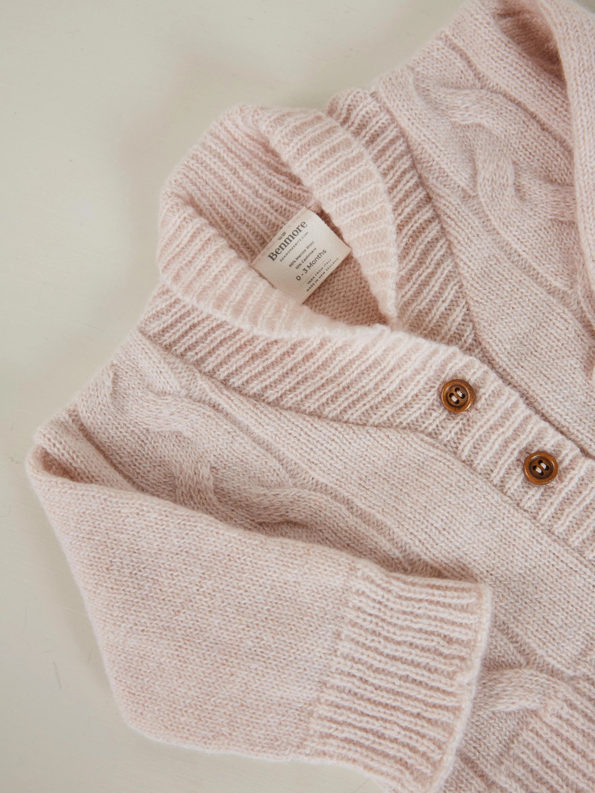 Cable Knit Cardigan | Blush Pink