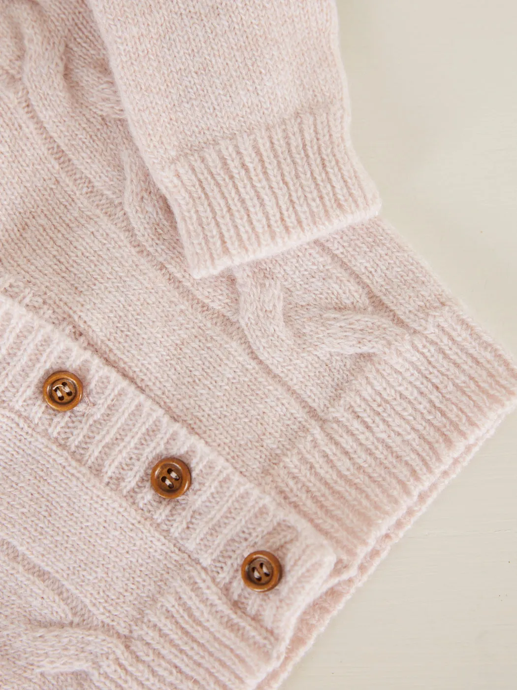 Cable Knit Cardigan | Blush Pink