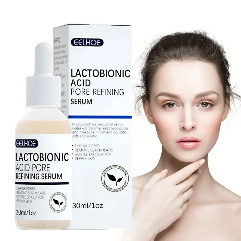 Lactobionic Acid Shrink Pores Facial Serum Firm Moisturizing Essence Liquid Repair Face Pores Beauty Skin Care Korean Cosmetics