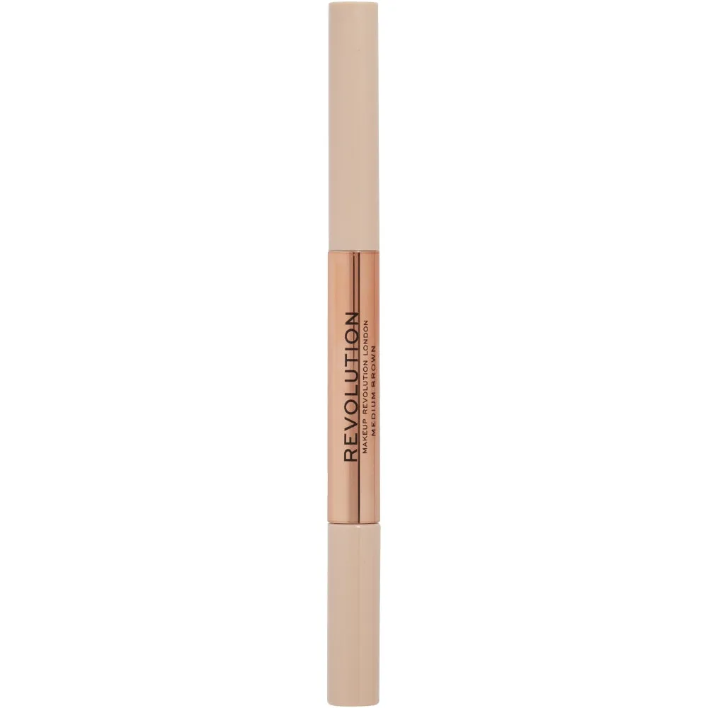 Makeup Revolution Fluffy Brow 2-In-1 Blade Pencil & Clear Brow Gel Duo