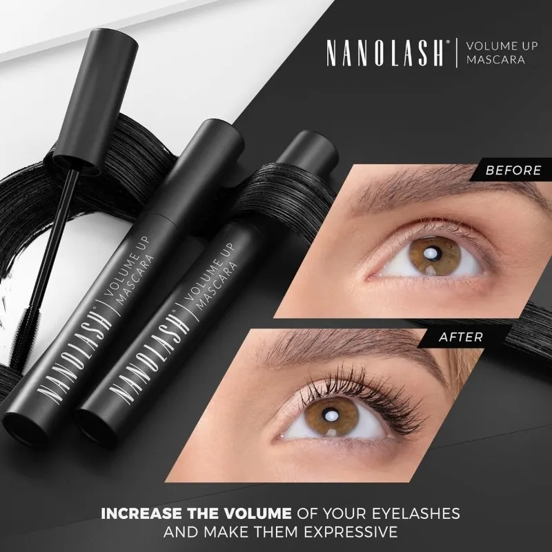 Nanolash Volume Up Mascara 10 ml - thickening mascara, effect of full and thick eyelashes, increasing volume, volumizing mascara, black mascara