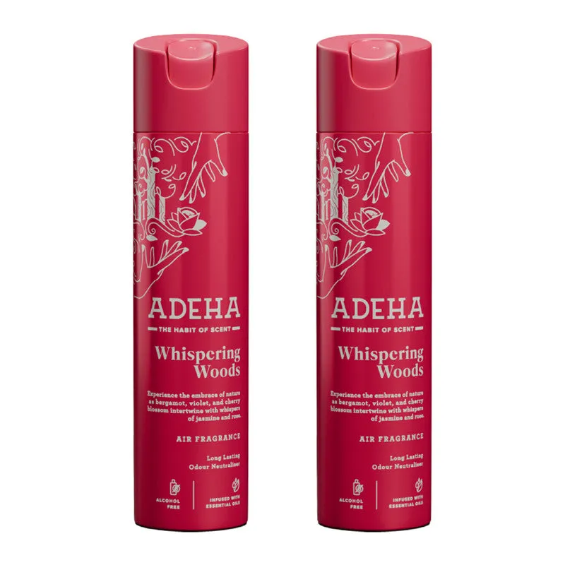 Room Air Freshener Spray | Whispering Woods | Room Freshener for Home & Office | 218 ml | Pack of 2