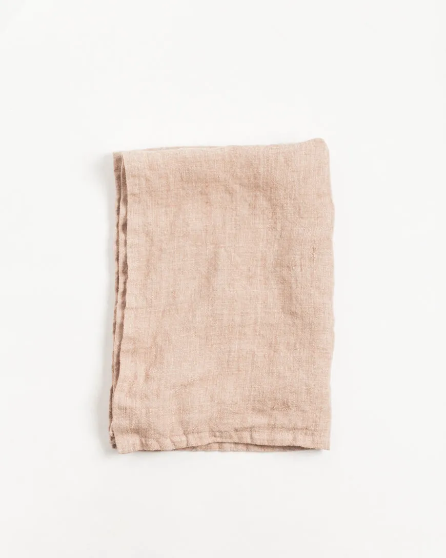 Stone Washed Linen Tea Towel - Blush