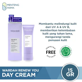 Wardah Renew You Day Cream 15 Gr - Pelembab Wajah Anti Aging